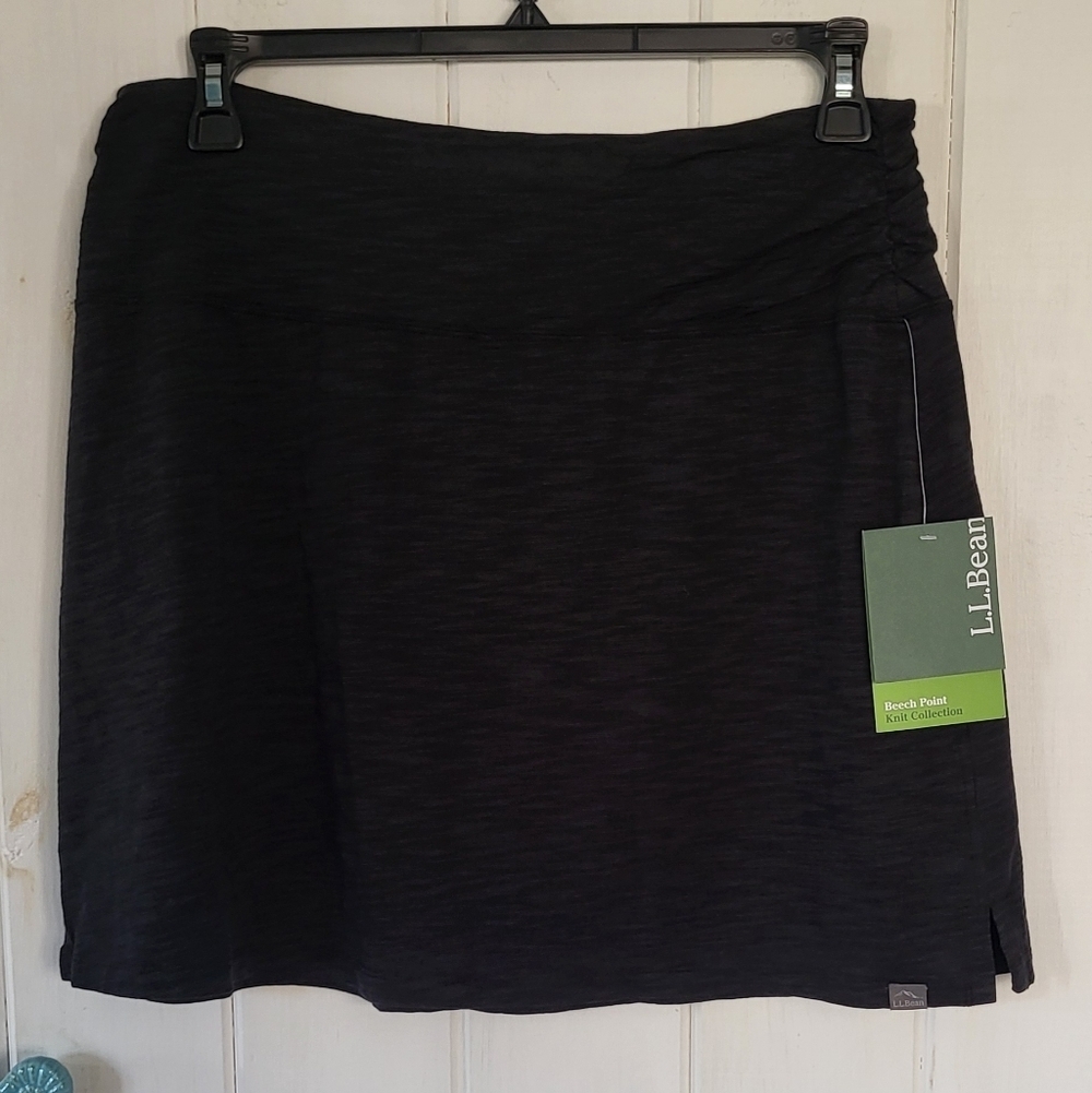 L L Bean Knit Breathable Skater Skirt With SPF